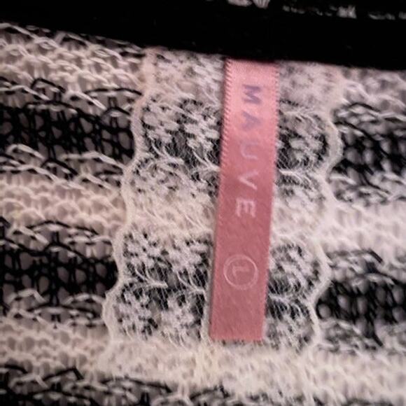 Mauve Size L Black/ Cream 3/4 Sleeve Cardigan - Picture 4 of 4